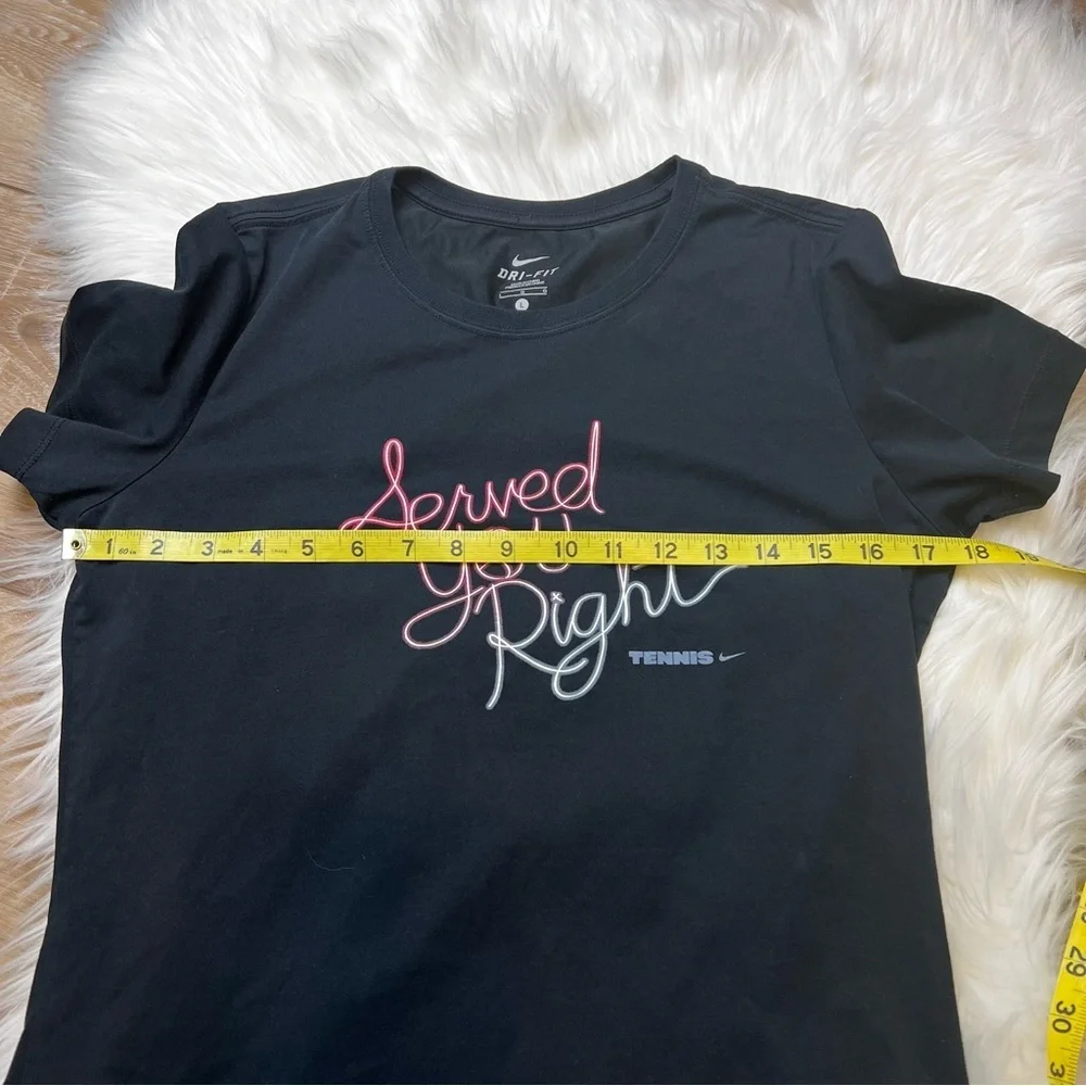 Nike Dri-Fit Served You Right Tennis Black Tee Shirt. Size Large.